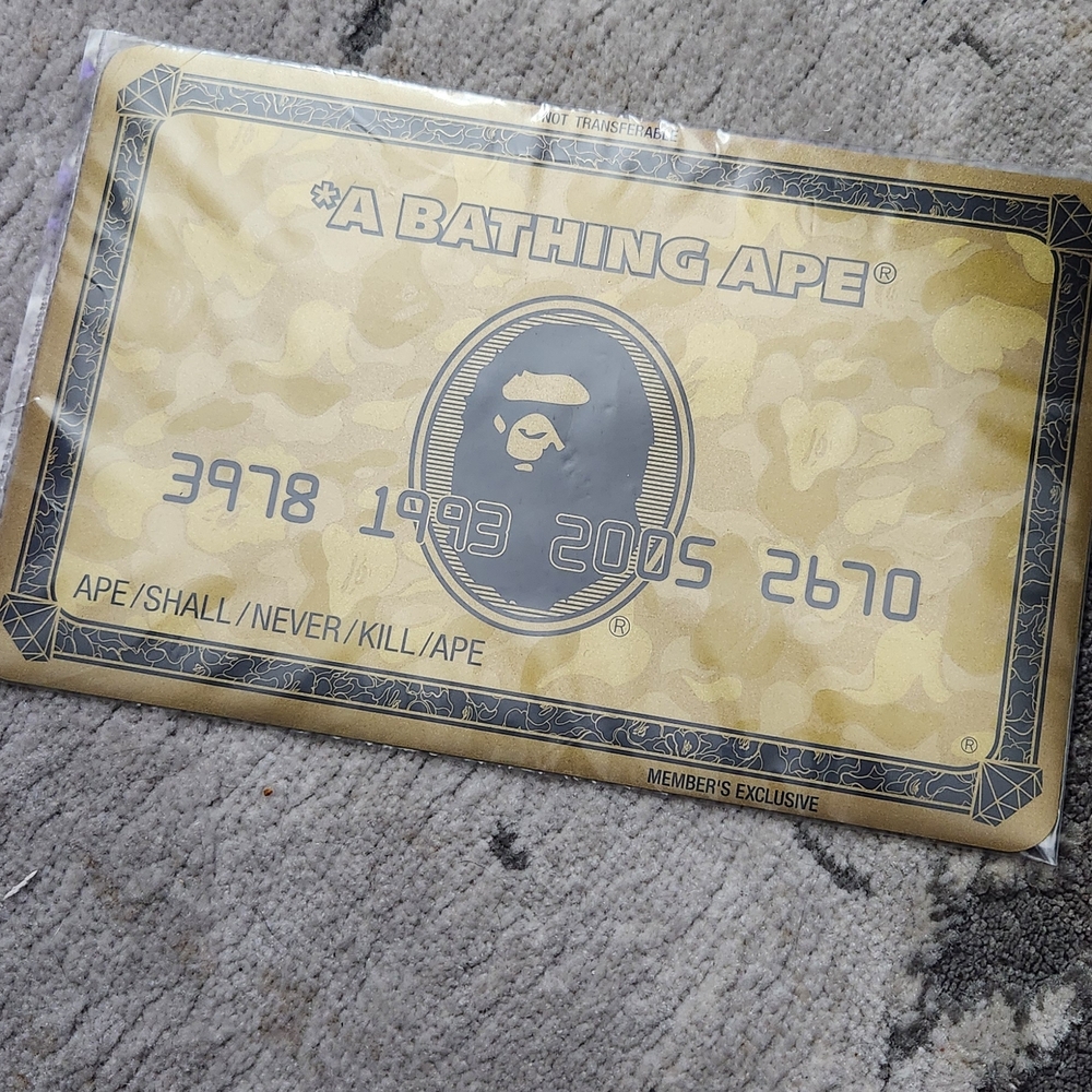 Rare BAPE Mouse Pad - Amex Gold Card Design, Limited Edition in Japan
